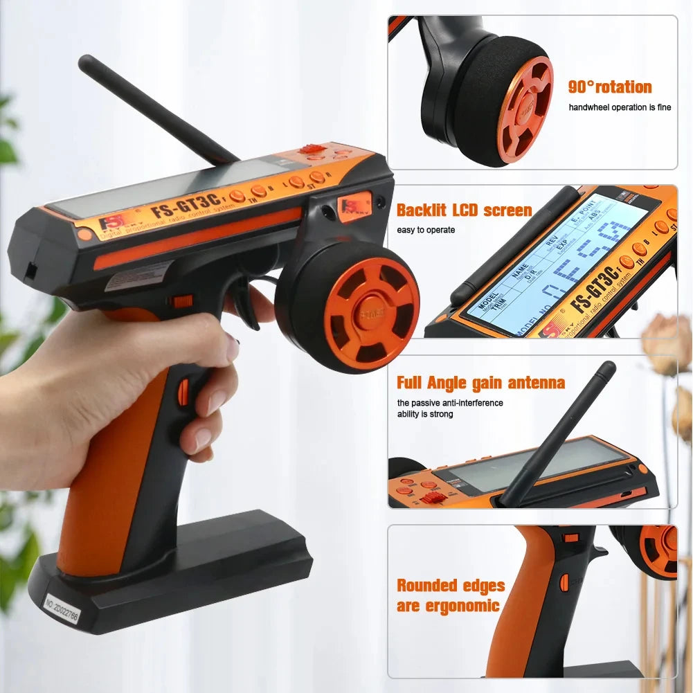 Flysky FS-GT3C FS GT3C 2.4G 3CH AFHDS with Battery GR3E Receiver Radio Controller For RC Car Tank Boat