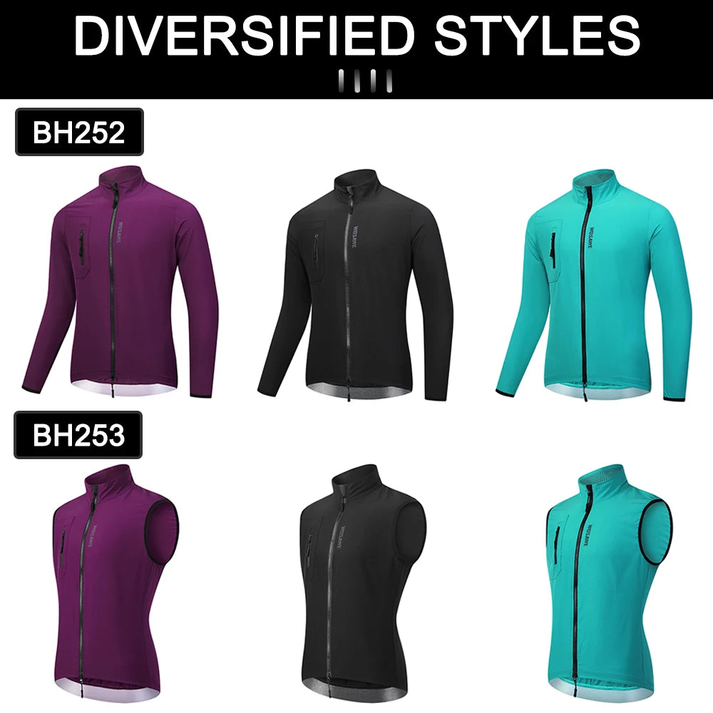 WOSAWE Men's Cycling Windbreaker Gravel Man Bicycle Windshield Jacket Bike Vest Gilet MTB Racing Long Sleeve Coat Wind Jacket
