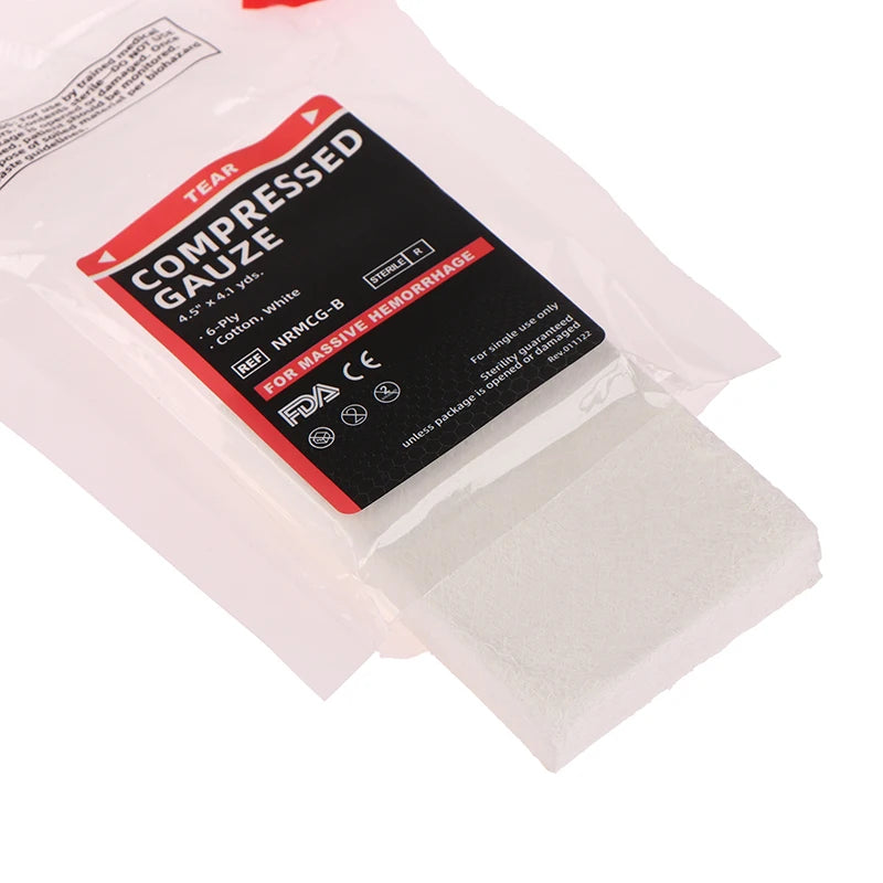 1Pc 4.5" x 4.1 Yards Essential First Aid and Stop The Bleed Kit Rhino Z-Folded Compressed Sterile Gauze For Emergency Wound