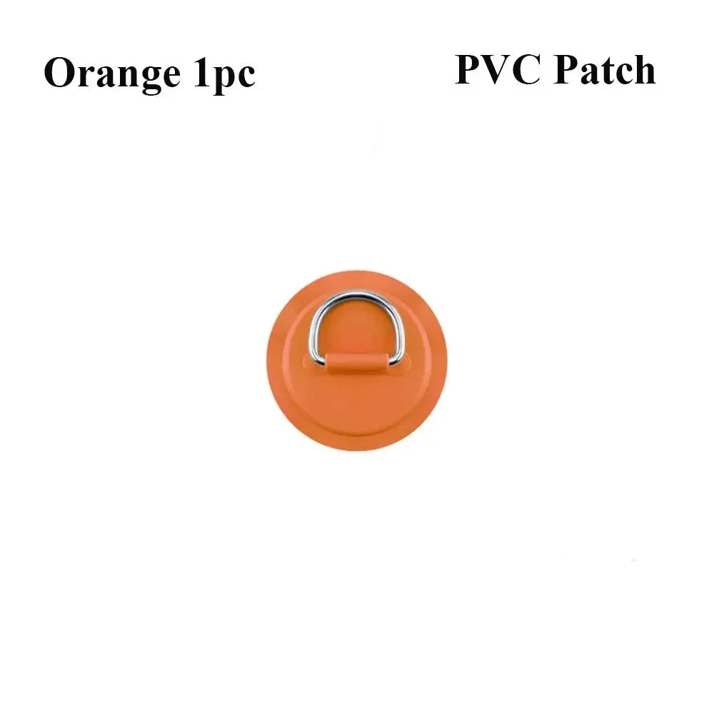 1/4Pcs 8cm Surfboard Dinghy Boat PVC Patch With Stainless Steel D Ring Deck Rigging Sup Round Ring Pad Boat Kayaking Accessorie