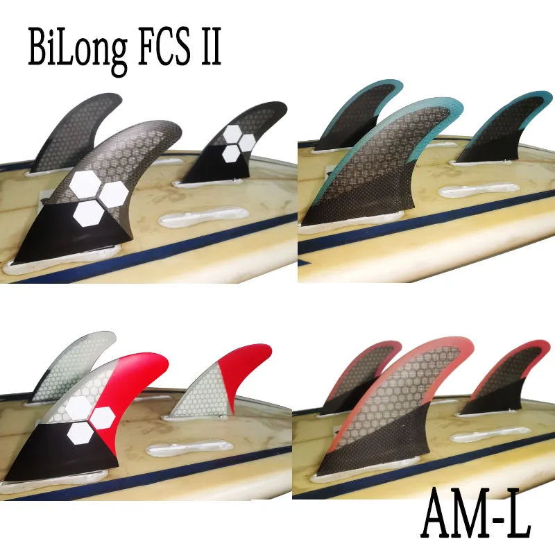 BiLong FCS II Fins -AM Large Surfboard Thruster Template Performance Core Fiberglass Honeycomb Surf Fin Quilhas Tri Fins