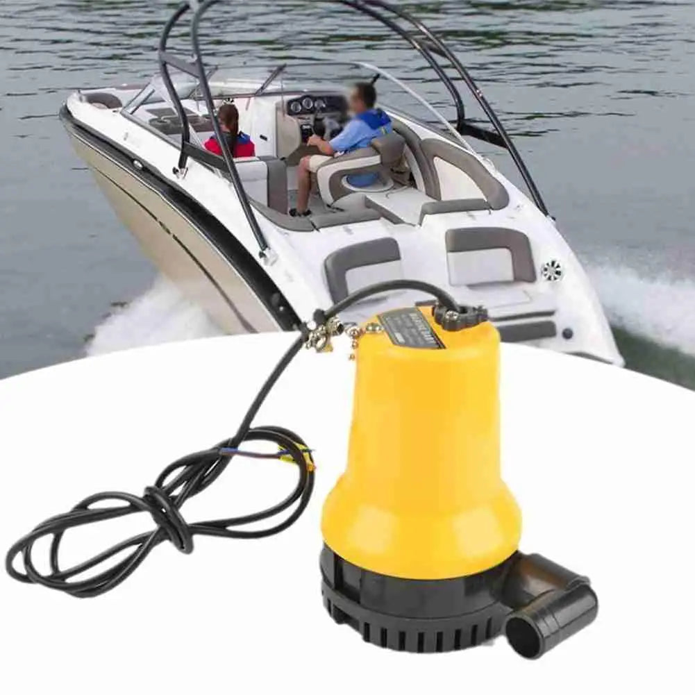 12V Bilge Pump Submersible 1620GPH 6000L/H Clean Dirty Pond Water Household Automatic Pumping Bilge Pool Boat Marine Flood O5B9