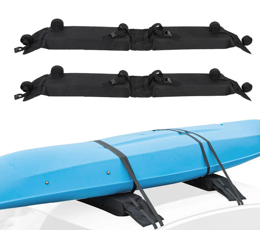 Car Soft Roof Rack Pads for Kayak Surfboard SUP Canoe Luggage Carrier SUV Crossbar Windsurfing Camping Cargo Tie Down Straps