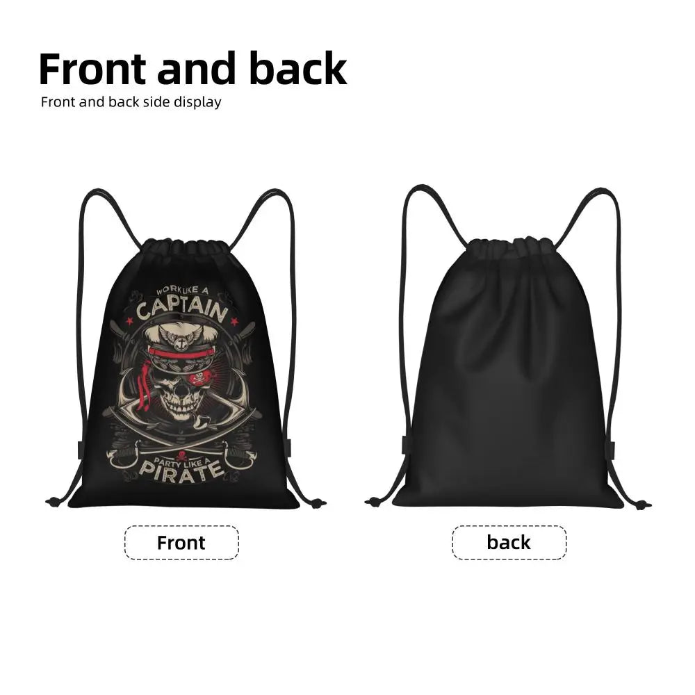 Custom Retro Vintage Nautical Anchor Drawstring Bags Men Women Foldable Gym Sports Sackpack Sailor Training Storage Backpacks
