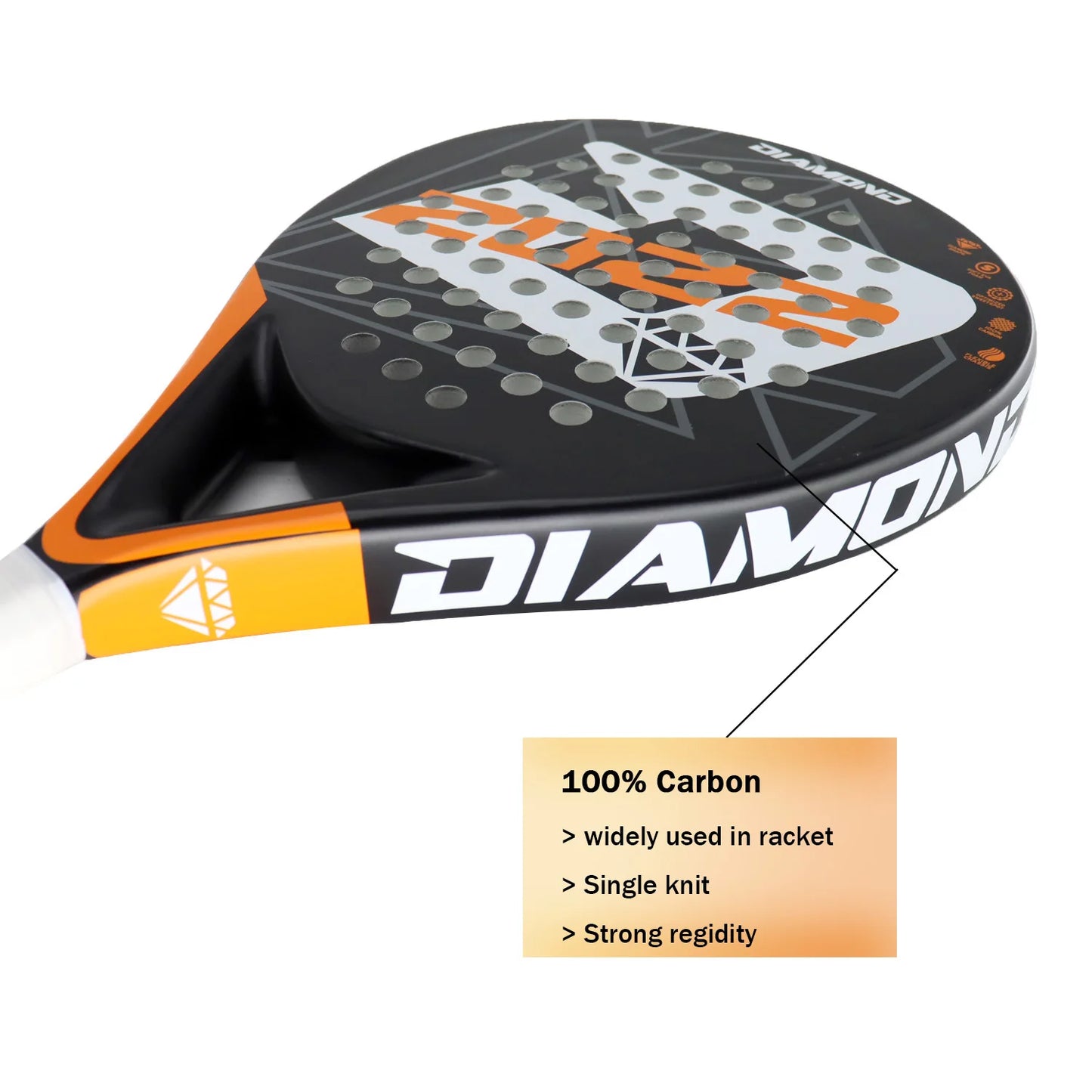 Padel Racket Full Carbon Fiber with Soft EVA Foam Grip High Balance for Beginner and Intermediate Players Padel Raqueta