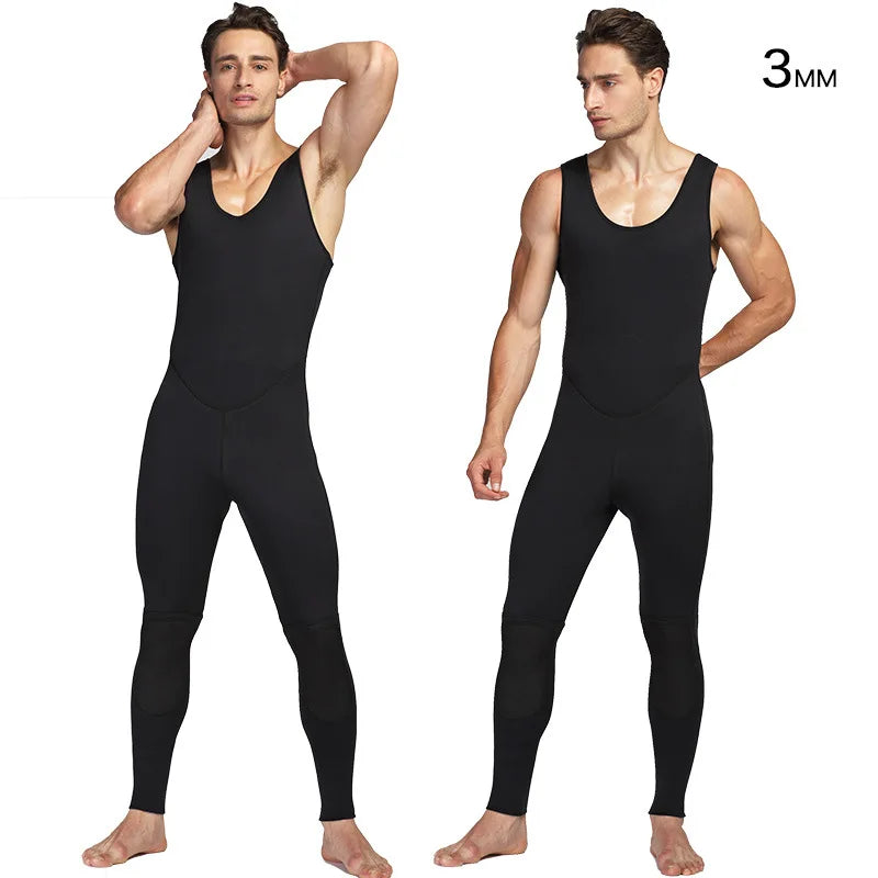 Men Sleeveless Wetsuit Vest Spearfishing Jacket  3mm neoprene swimming open water wet suit black