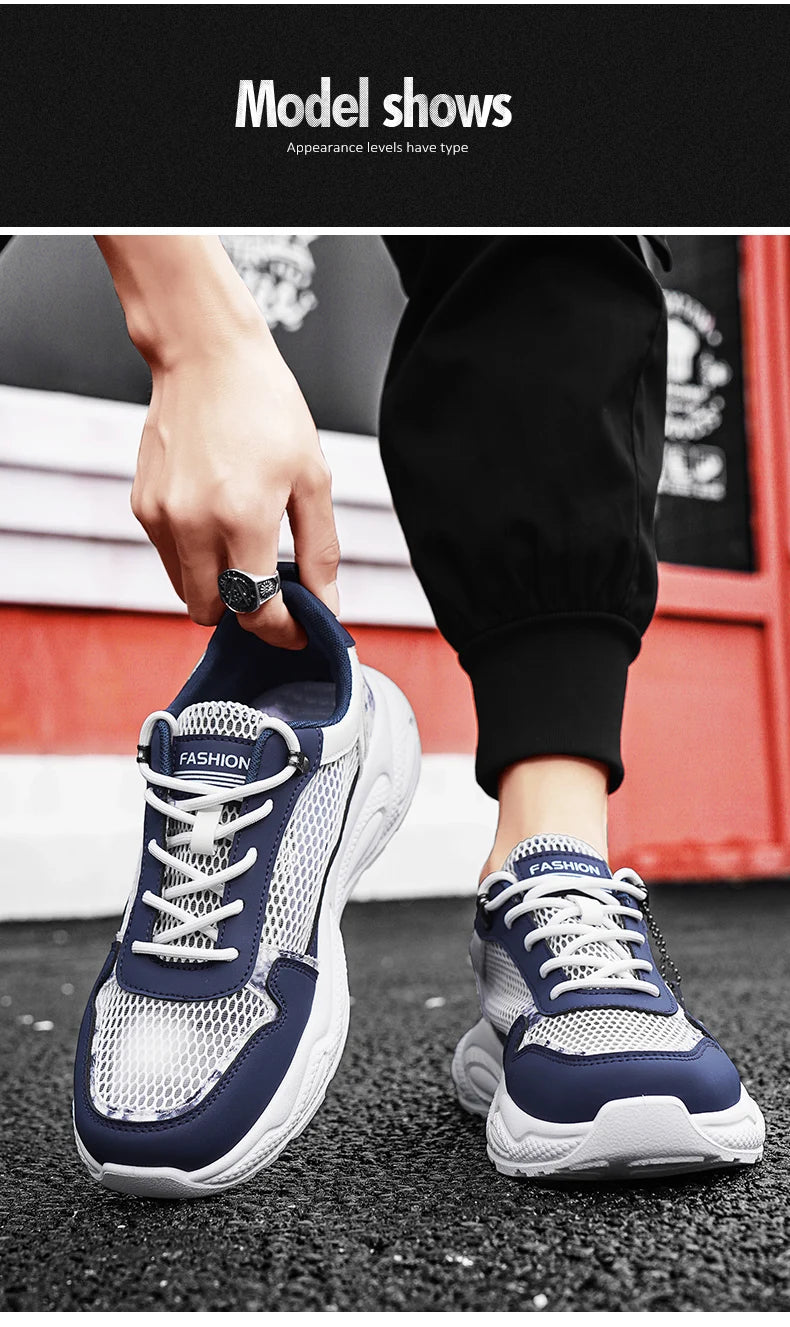 Men's Summer Fresh Breathable Mesh Casual Sneakers Original Comfort Lightweight Sports Running Shoes for Men