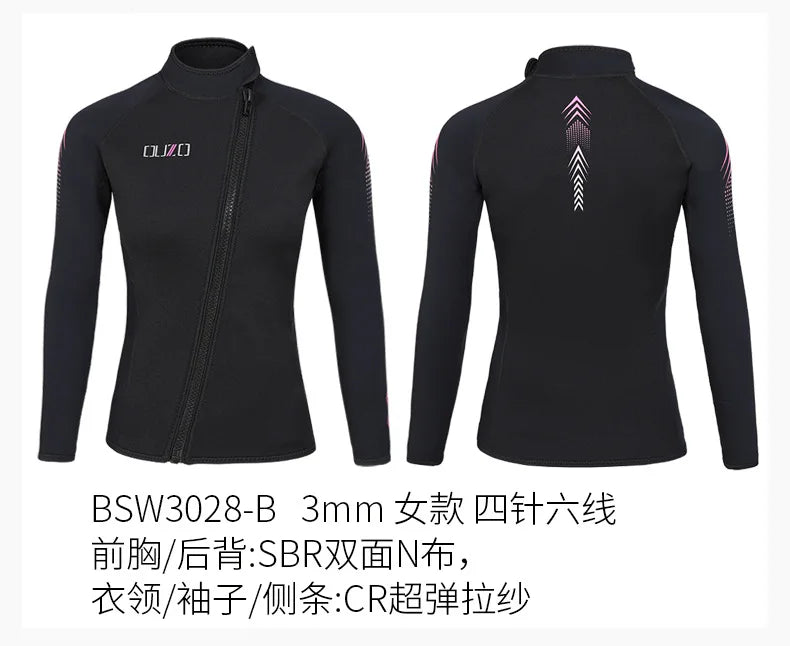 Neoprene  Long Short Men Women 3mm Wetsuit Surf Suit Swimming Kitesurf Scuba Diving Suit Comfortable Swimwear Swimsuit