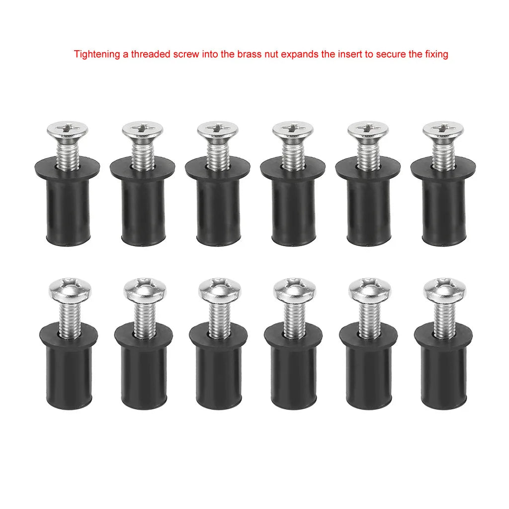 M5 Rubber Well Nuts with Screw, Blind Fastener, Motorcycle Windscreen Rivet, Kayak, Canoe, Boat, Marine Dinghy Accessories