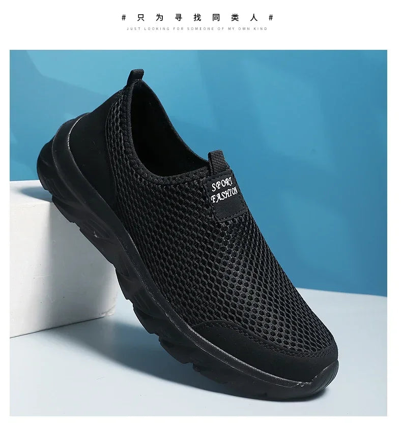 YRZL Sneakers Men Summer Casual Shoes Men Mesh Breathable Outdoor Non Slip Sports Shoes Slip on Loafers for Men Pius Size 38-46