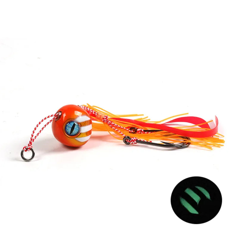 ALASICKA 1PC 60G 80G Glow Tai Kabura Jigging Fishing Lures Slider Jigs Sinker for Snapper Grouper Sea Boat Fishing Tenya Baits