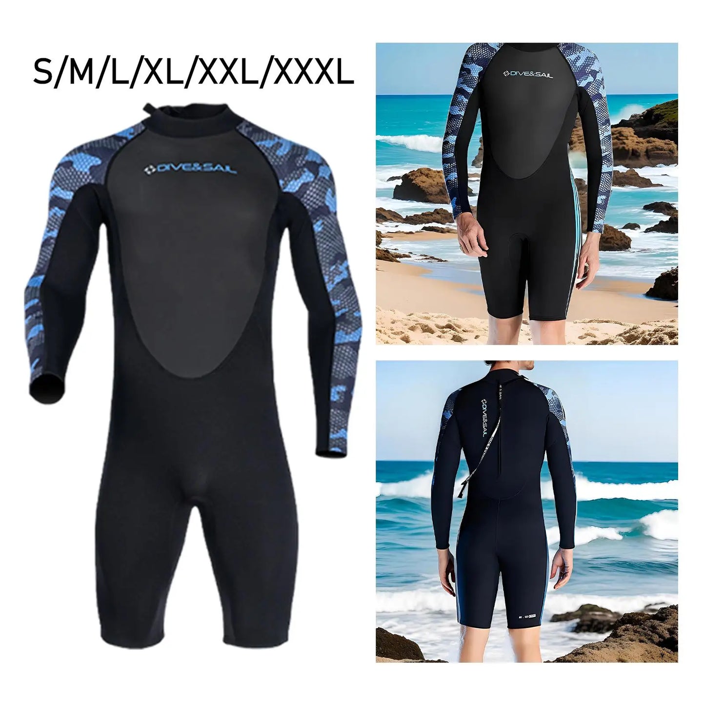 2mm Neoprene Shorty Wetsuit Men Diving Suit Shorts Body Swimsuits Swimwear Wet