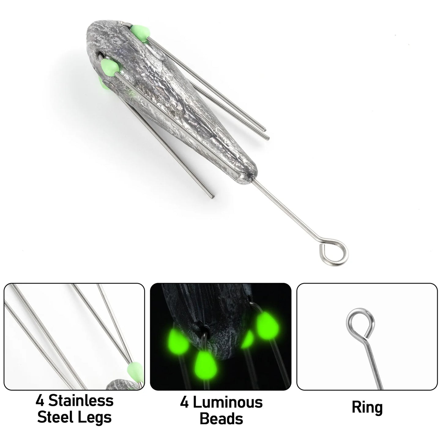 2pcs Sputnik Spider Sinker Saltwater Fishing Weights Sinker Luminous Long Casting Trolling Sea Surf Fishing Bass Tuna