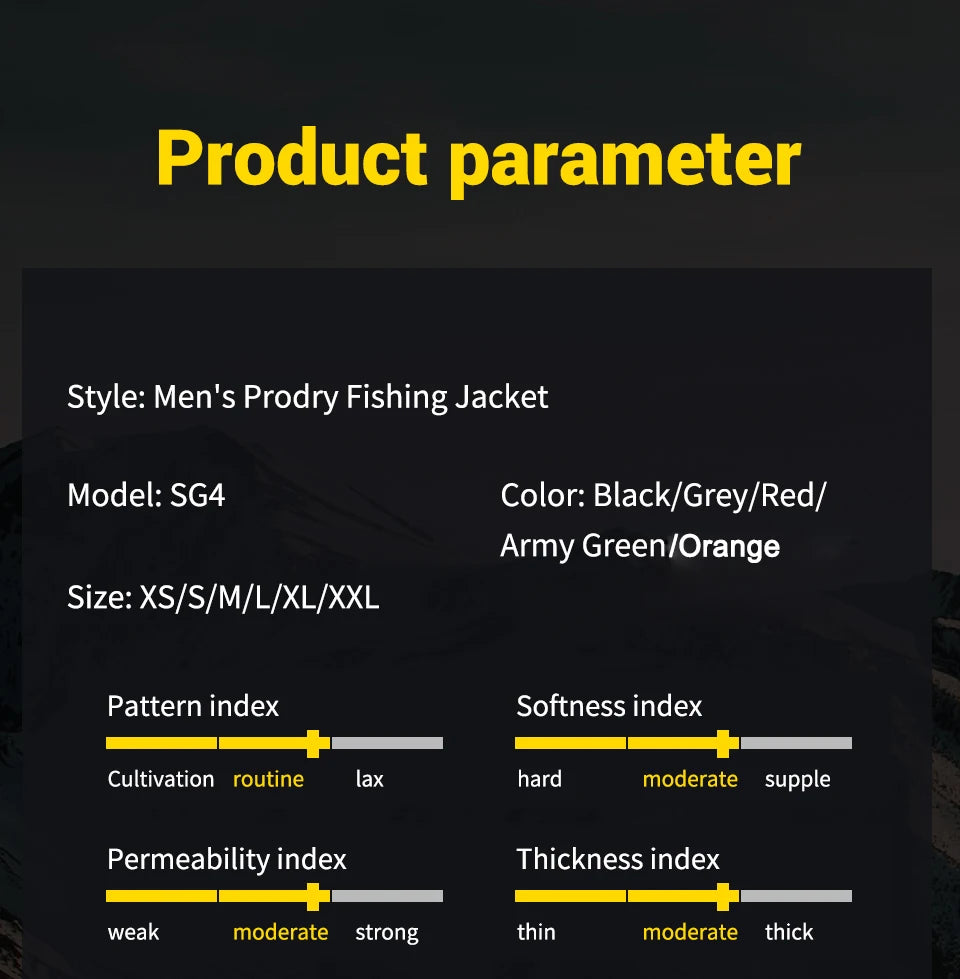 Men's Waterproof Jacket Prodry Fishing Jackets for Men Sailing Wading with Hidden Hood