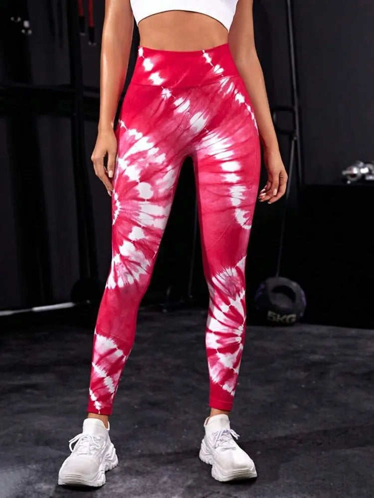 Tie Dye Seamless Leggings Women for Gym Yoga Pants Push Up Workout Sports Leggings High Waist Tights Ladies Fitness Clothing
