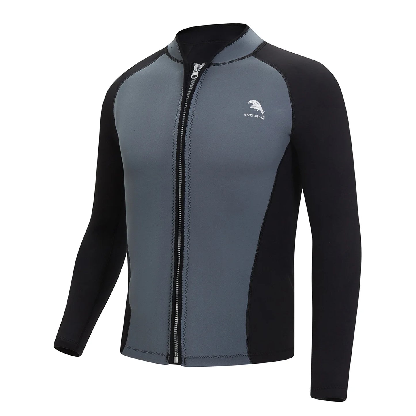 Oulylan Warm Water Sports Surf Diving Swimming Men's Split Long Sleeve Surf Snorkel Top Jacket 2mm Neoprene Wetsuit
