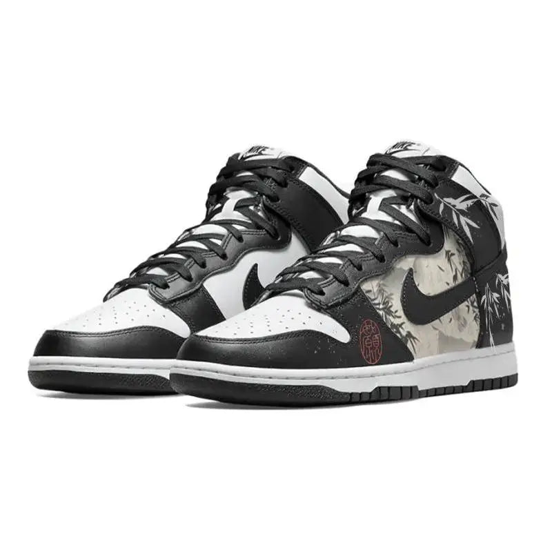 【Customize】Nike Dunk Skateboarding Shoes Men High-top White/black Sneakers shoes DD1399-105