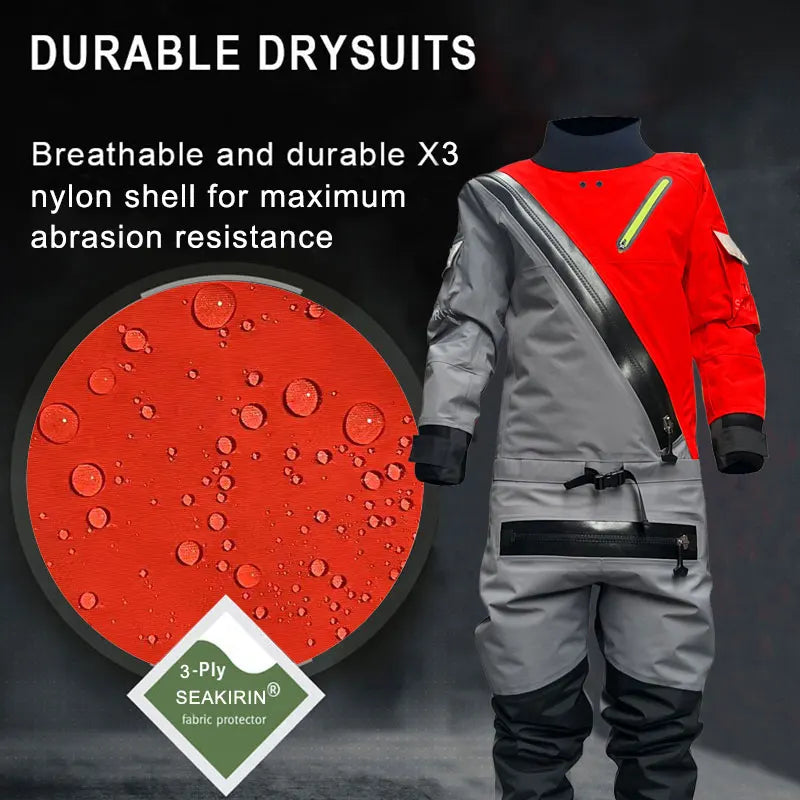 Winter Drysuits Dry Warm Suits for Adult Male Sailing Cold Water Sport Swimming Fishing Kayak Waterproof Outdoor Wading Clothing