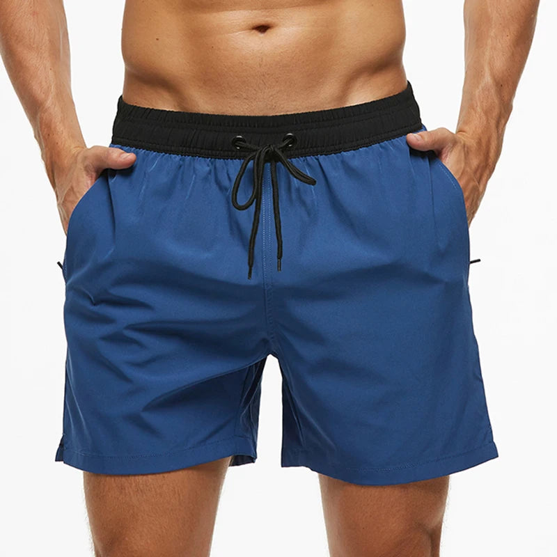 Escatch 2025 Hot Sale Swimming Shorts Men Quick Dry Solid Color Pocket Shorts Para Hombre Gym Breathable Mesh Liner Sportswear 