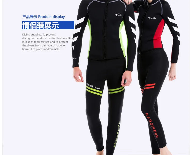 3mm Neopreno Wetsuit Surf Suit Pant Top Surfing Winter Swimwear Kitesurf Scuba Diving Suit Rash Guards Swimsuits Men Women