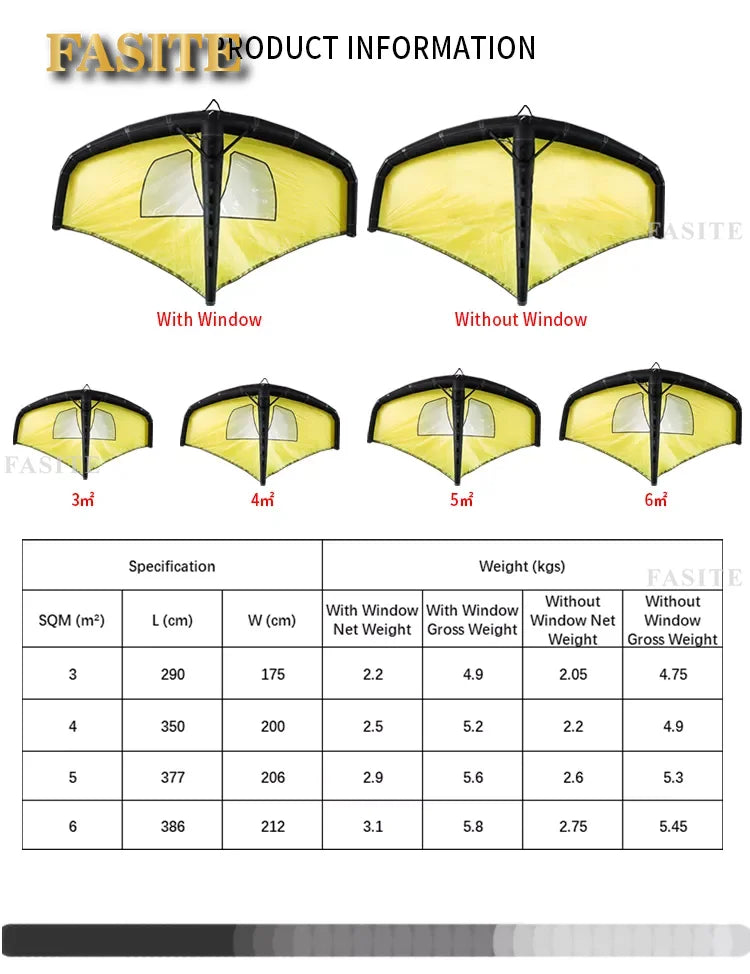 Inflatable Handheld Wing Foil Sail Wingfoil Hydrofoil SUP Paddleboard Surfboard Surf Kite Wingboard Wingsurf Kitewing Windsurf