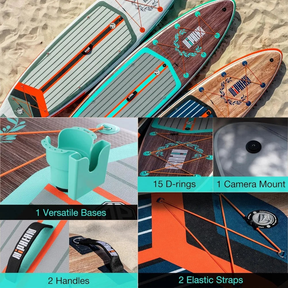 Inflatable Stand Up Paddle Board with Balanced Wing Design and Durable SUP Accessories, 11’ Stable Inflatable Paddle Boards