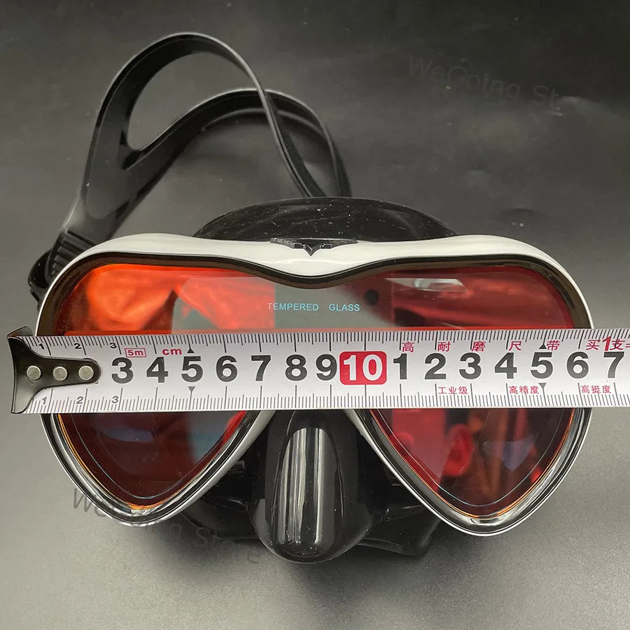 Dropshiping Adult Tempered Glass Tinct Scuba Diving Goggles Soft Silicone Swimming Mask Pack In Black Zipper Case