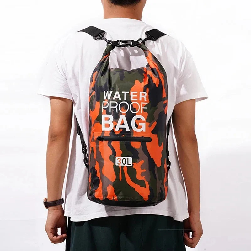 15-30L Waterproof Dry Bags With Wet Separation Beach Pocket Backpack For Kayaking Boating Swimming Outdoor Camping Sports Bag
