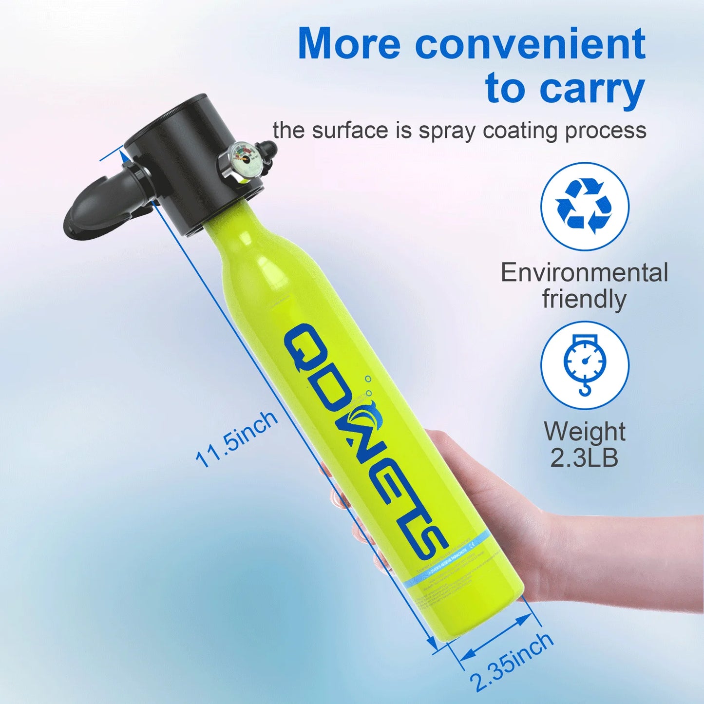 Scuba Diving Tank, 0.5L Scuba Tank ,5-10 Minutes of Underwater Capability.Mini Scuba Tanks, Scuba Diving Tanks Complete with P