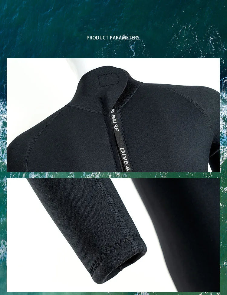 3MM Wetsuits Men Neoprene Diving Surfing Swimming Full Suits Cold Water Keep Warm Zipper Water Sports Full Diver Suit