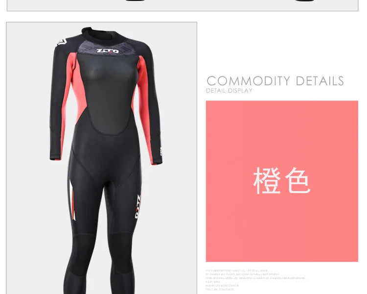 Wetsuit Men Women 3mm Neopreno Surf Suit Kitesurf Winter Swimwear Roupa De Mergulho Swimsuits Rash Guards Scuba Diving Suit