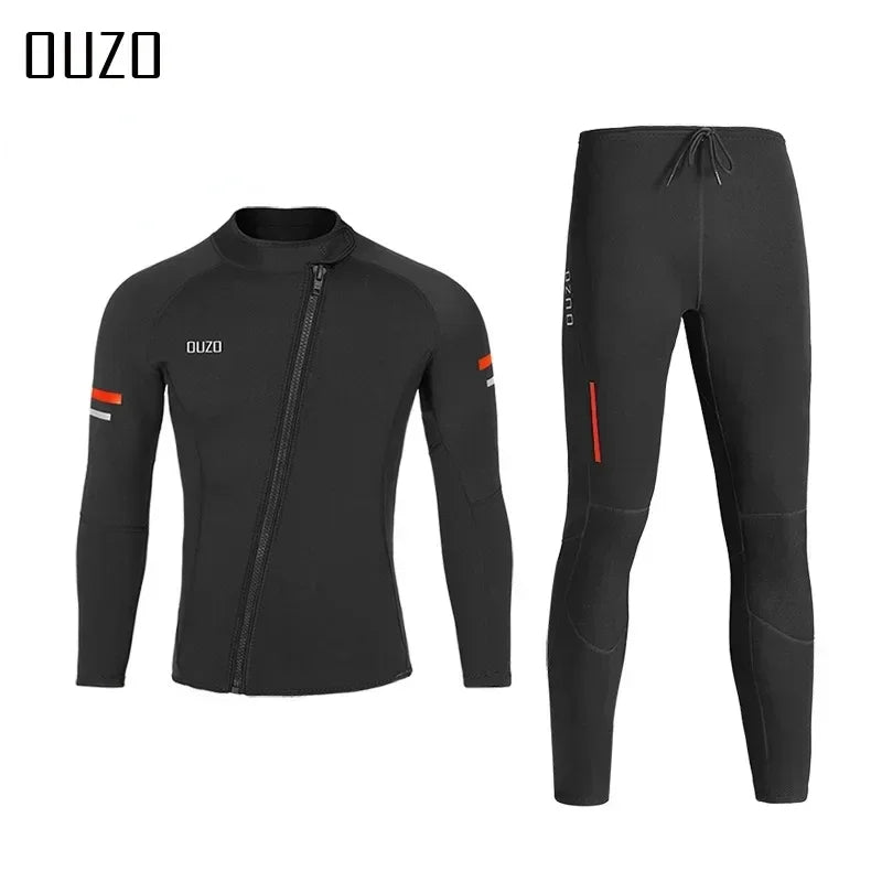1.5mm wetsuit OUZO split diving top pants men's long sleeve cold protection sunscreen surf suit winter swimsuit scuba diving