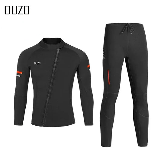 1.5mm wetsuit OUZO split diving top pants men's long sleeve cold protection sunscreen surf suit winter swimsuit scuba diving