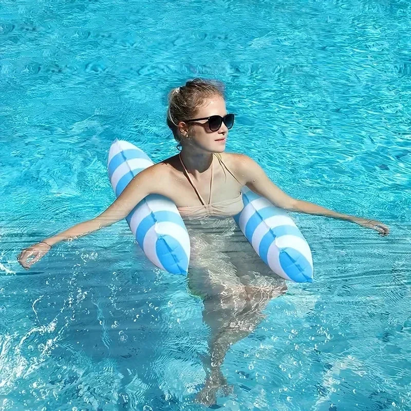 Swimming Water Sofa Inflatable Hammock Floating Mat for Adults Swimming Pool Loungers Beds Foldable Striped Party Accessories