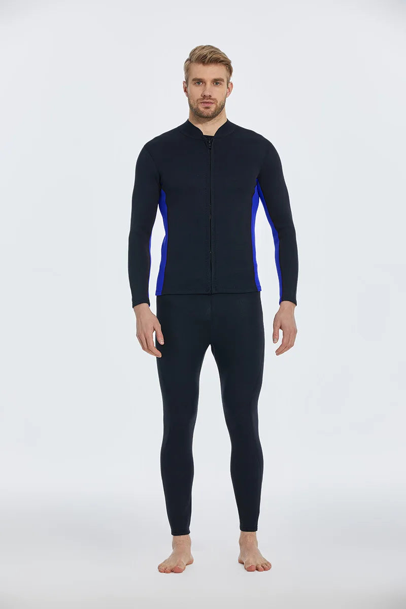 2MM Neoprene Diving Top Split Wetsuit Jacket Men's Water Sports Swimming Snorkeling Surfing Warm Wetsuit Top