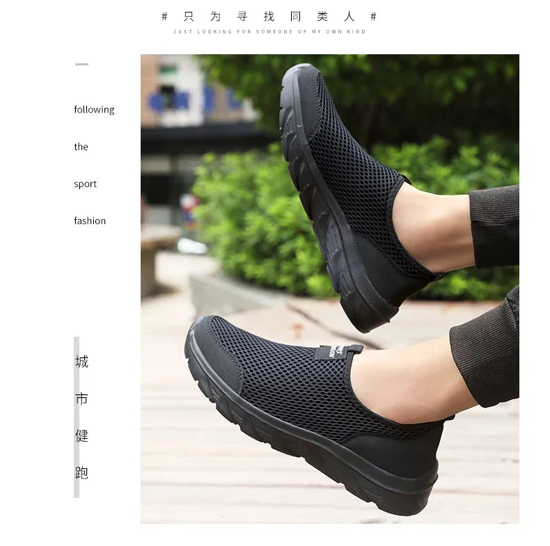 YRZL Sneakers Men Summer Casual Shoes Men Mesh Breathable Outdoor Non Slip Sports Shoes Slip on Loafers for Men Pius Size 38-46
