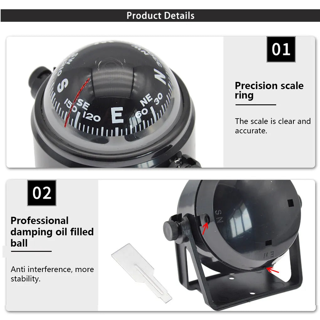 1 Set Boat Sailing Compass Small Navigation Tools Navigating Tools Sailing Tool with Clear Displaying for Outdoor White