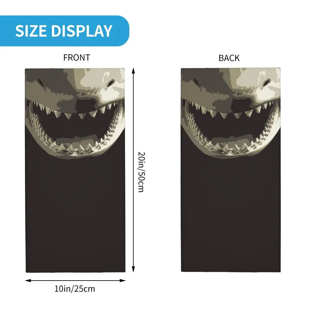 Shark Teeth9 Bandana Neck Gaiter Printed Face Scarf Multifunction Headband Outdoor Sports For Men Women Adult Breathable