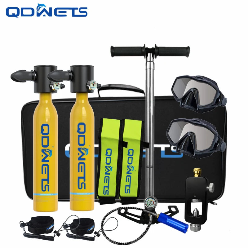 Mini Scuba Diving Tank Equipment Dive Cylinder with 5-10Minutes Capability 0.5 Litre Capacity with Refillable Design QDWETS