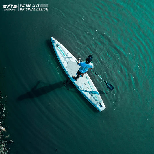 WATER LIVE Sparkling 12’ 0" Inflatable Surfing Board Pointed Design Cruise Travel Paddle Board With Safety Rope 12’ 0"x28"x6"