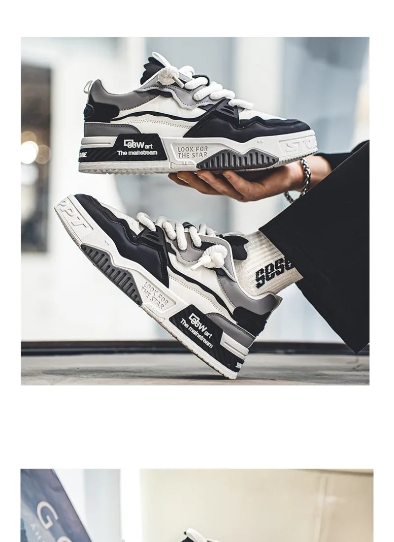 Fashion Men's Sneakers 2024 New Casual Shoes Lace Up Sport Running Shoes Platform Vulcanized Shoe Training Shoes Tenis Masculino