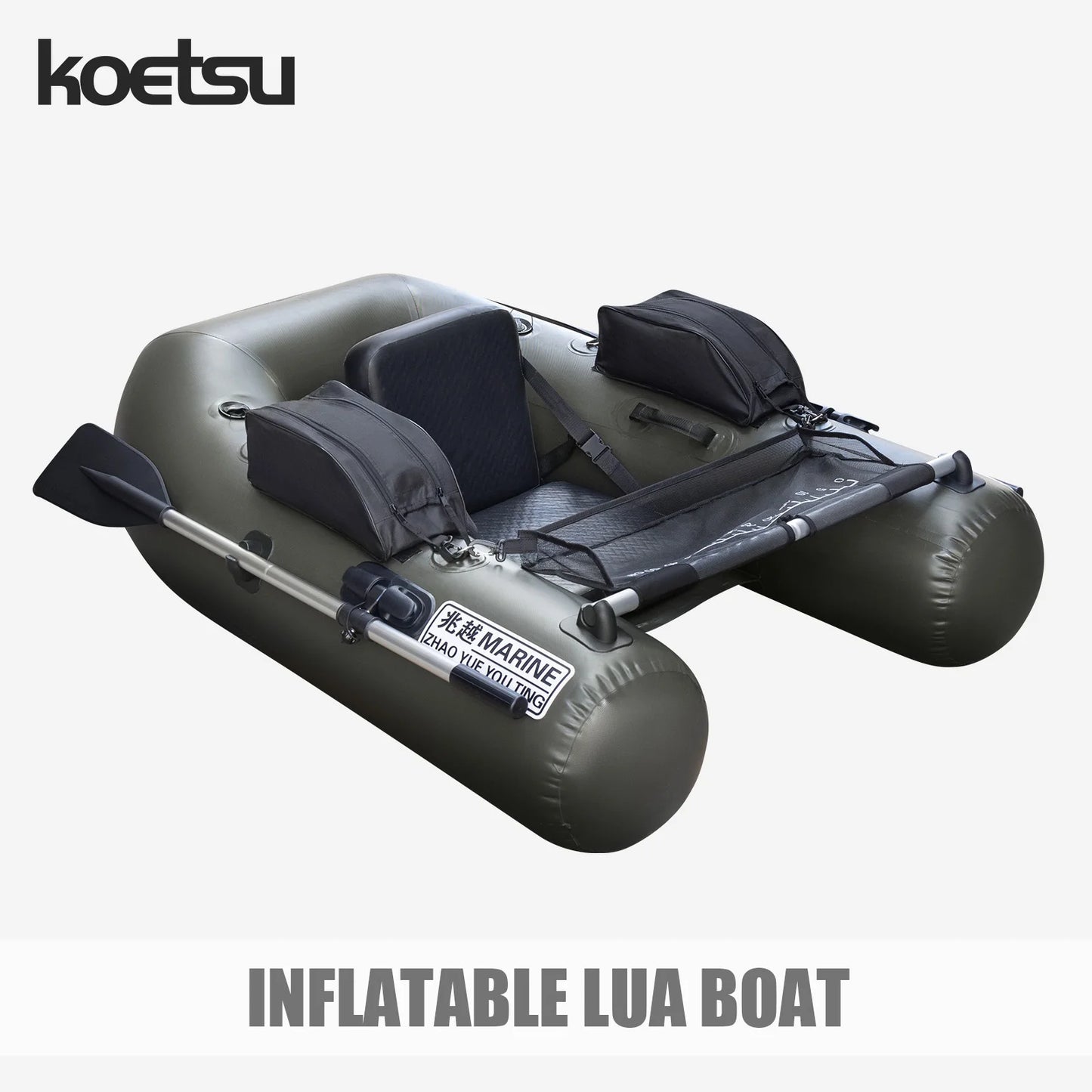 KOETSU Excellent Inflatable Bass Boat - Perfect for Lure Casting & Freshwater Fishing Lightweight Inflatable Lure Craft