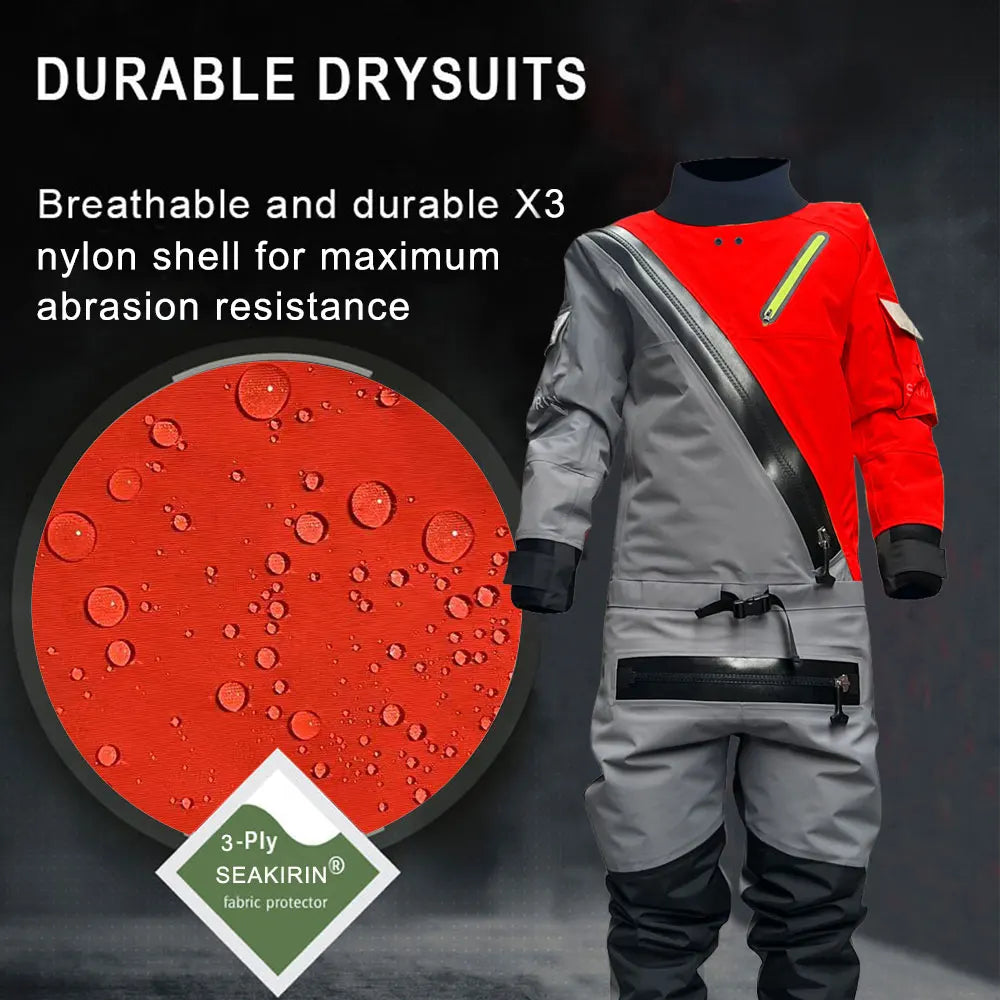 Winter Drysuits Dry Warm Suits for Adult Male Sailing Cold Water Sport Swimming Fishing Kayak Waterproof Outdoor Wading Clothing