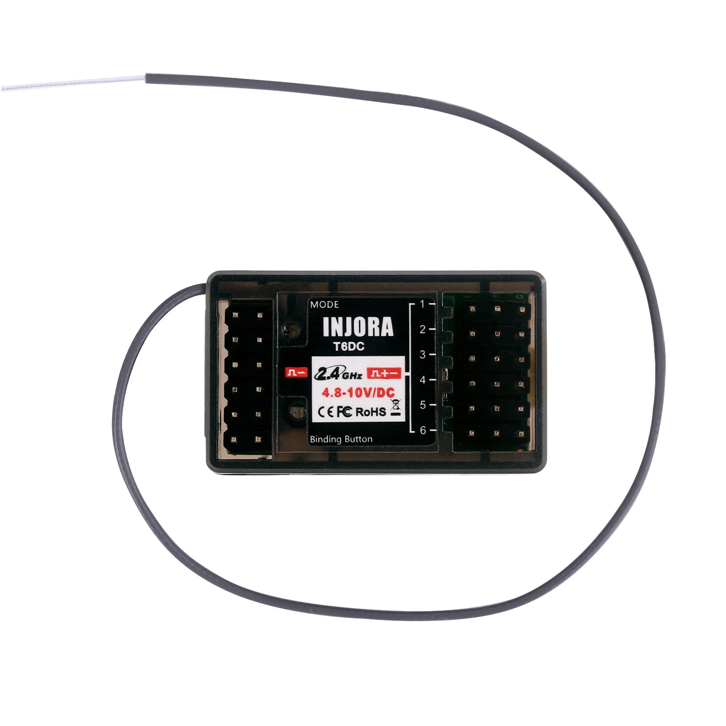 INJORA 2.4GHz Remote Control 6CH Digital Radio Transmitter with Gyro Receiver for 1/8 1/10 RC Car Boat Tank Crawler SCX10
