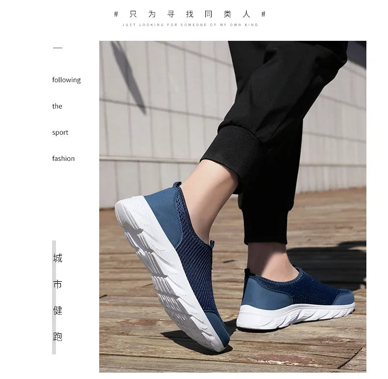 YRZL Sneakers Men Summer Casual Shoes Men Mesh Breathable Outdoor Non Slip Sports Shoes Slip on Loafers for Men Pius Size 38-46