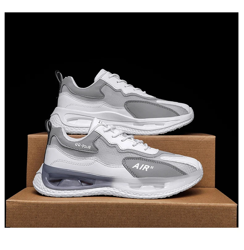 Leather Men's Shoes Fashion Korean Version Trendy Casual Breathable Cushioning Sports Vulcanized Men Shoes