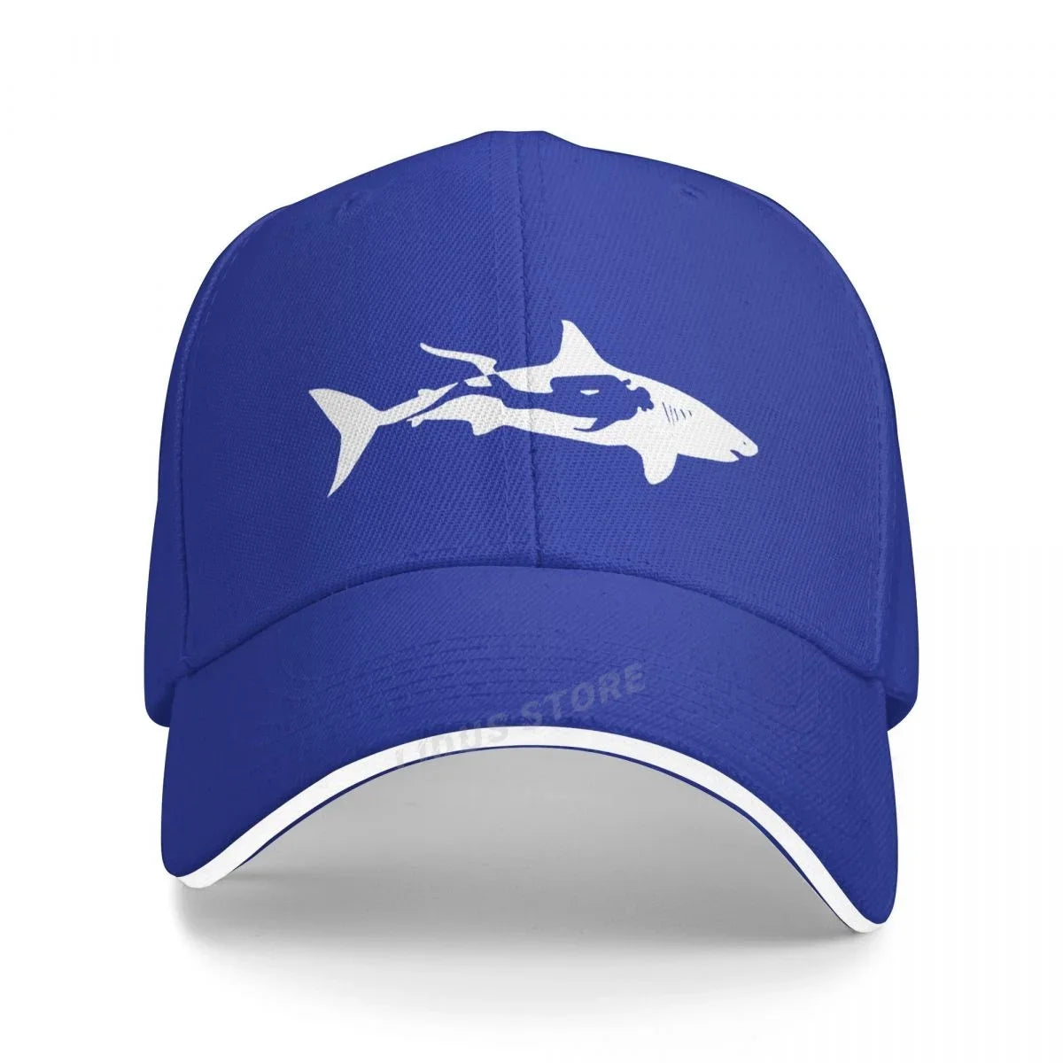 Shark Diver Scuba Diving Dive Baseball Caps Adjustable Fashion Casual Outdoor Style Dive Shark Hats