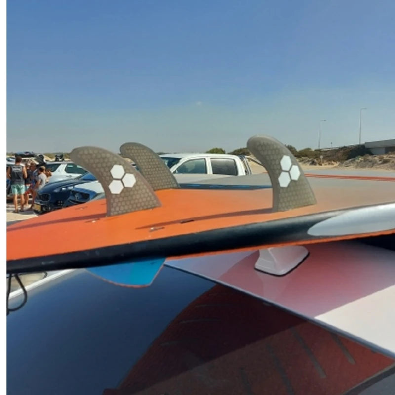 Tri fin conjunto upsurf fcs barbatanas s/m/l barbatanas de surf favo de mel prancha fin propulsor caiaque estabilizador multicolorido abas duplas 1 barbatanas