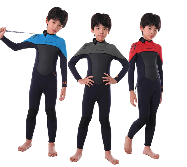 2.5MM Neoprene Wetsuit For Kids Thermal Full Swimsuit Youth Surf Scuba Diving Suit Underwater Freediving Set Thick Beach Wear