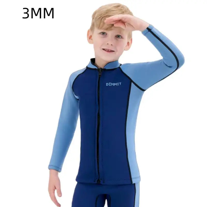New Kids Wetsuit Neoprene 1.5mm/3mm Boys and Girls Thick Warm Scuba Diving Suit Underwater Free-diving Split Long Sleeve